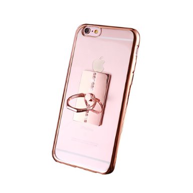 Raking® iPhone 6, 6s Case- Ring Phone Stand 360 Degree Rotatation Soft Protective Sleeve Phone Case for iPhone 6/6s (Rose Gold)