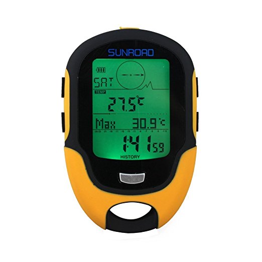 Elecsmart Sunroad FR500 Multifunction LCD Digital Altimeter Barometer Compass Thermometer Hygrometer Weather Forecast LED Torch Waterproof