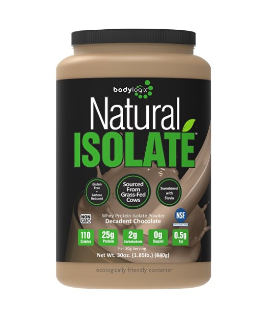 Bodylogix Natural Whey Protein Nutrition Shake, Isolate Dark Chocolate, 1.85 Pound