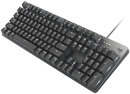 Logitech K845 Mechanical Illuminated Keyboard, Cherry MX Switches, Strong Adjustable Tilt Legs, Compact Size, Aluminium Top Case, 104 Keys, USB Corded, Windows - TTC Blue