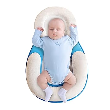 Baby Lounger Pillow, Baby Snuggle Bed for 0-12 Months Baby, Baby Lounger Pillow for Newborn, Snuggle Me Lounger Pillow Soft Cotton & Breathable, Baby Nest Sleeper,23 x 15 Inch (Blue)