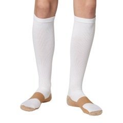 Copper Compression Socks for Women and Men (White) Medical, Athletic & Diabetic Knee High Graduated Calf Sock - Flight and Travel, Diabetics, Nurses, Running, Sports, Varicose Veins & Pregnancy