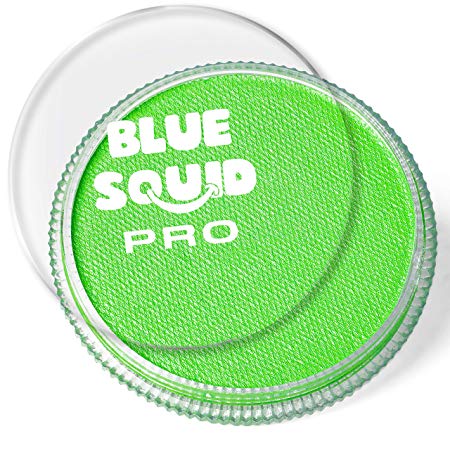 Blue Squid Pro Face Paint – Classic Bright Green (30gm), Superior Quality Professional Water Based Single Cake, Face & Body Makeup Supplies for Adults, Kids & SFX