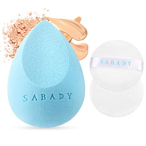 SABADY MAKEUP Beauty Sponge With Powder Puff, Breathable,Durable,Soft,Latex-free Blending Sponge, Powder Puff Perfect for Foundation,Concealer,Powde,Cream,Sensitive and All Skin Types