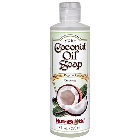 Nutribiotic Pure Coconut Oil Soap, Unscented, 8 Fluid Ounce