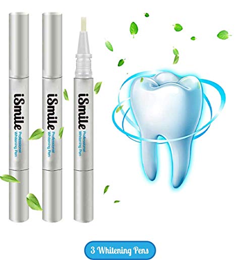 Teeth Whitening Pen (x3) by iSmile | Mint Flavoured Teeth Whitening Pens | Non-Peroxide Professional Dental Grade Gel Formula (Includes: 3X Gel Pens)