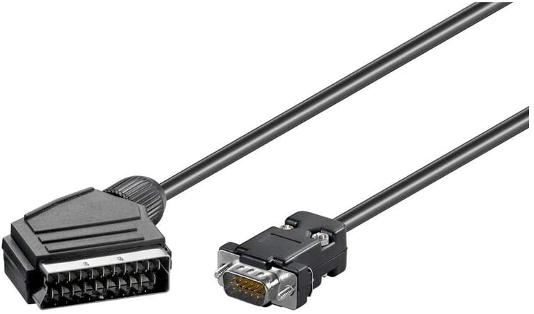 Goobay 50071 Adapter Cable, SCART to VGA, Black, 2 m Cable Length
