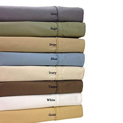 Royal Hotel Top-Split-Calking: Adjustable California King Size Gray Cotton-Blend Wrinkle-Free Sheets 650-Thread-Count Solid Sheet Set