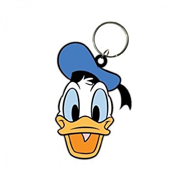 Donald Duck - Disney Merchandise - Rubber Keychain / Keyring (Face) (Mickey Mouse) (Size: 1.5" x 2.5")