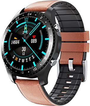 Smart Watch for Android Phones Compatible iPhone Samsung Bluetooth Dial Calls Speaker Waterproof Smartwatch Fitness Tracker with Heart Rate Body Temperature Monitor Activity Tracker Pedometer