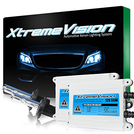 XtremeVision® AC 55W HID Xenon Conversion Kit with Premium Slim Ballast - H7 5000K - Bright White - 2 Year Warranty