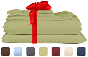 Queen Size Sheet Set - 6 Piece Set - Hotel Luxury Bed Sheets - Extra Soft - Deep Pockets - Easy Fit - Breathable & Cooling Sheets - Wrinkle Free - Green - Sage Green Bed Sheets - Queens Sheets - 6 PC