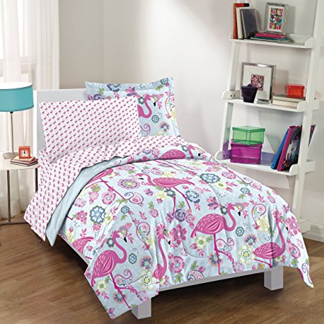 Dream Factory Flamingo Comforter Set, Pink, Twin
