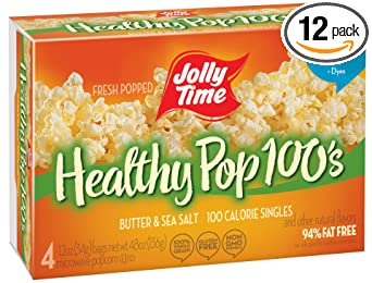Jolly Time 100 Calorie Healthy Pop Butter Microwave Pop Corn - 4 CT (pack of 12)