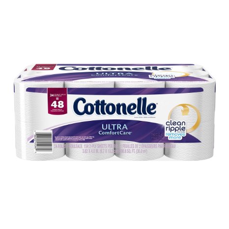 Cottonelle Ultra Comfort Care Double Roll Toilet Paper, 154 Sheets, 24 Count