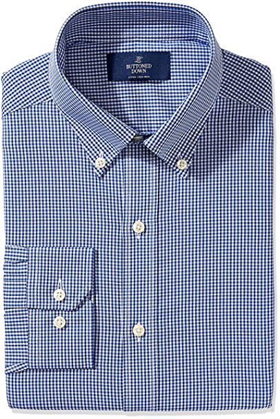 Buttoned Down Men's Non-Iron Fitted Button Collar Dress Shirt