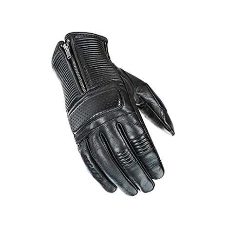 Joe Rocket Cafe Racer Mens On-Road Motorcycle Leather Gloves - Black / Medium
