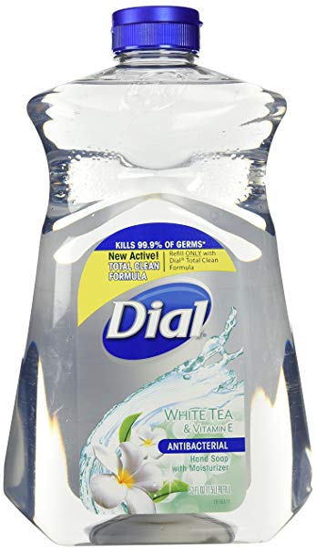 DIAL Antibacterial Vitamin E Hand Soap with Moisturizer Refill, White Tea, 52 oz