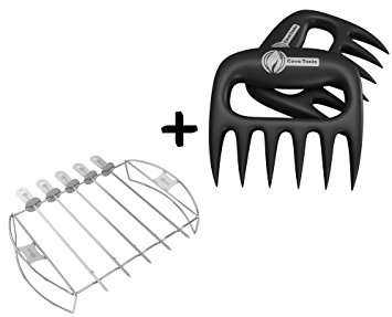 Kabob Set   Pulled Pork Shredder Claws - STRONGEST BBQ MEAT FORKS - Shredding Handling & Carving Food - Claw Handler Set for Pulling Brisket from Grill Smoker or Slow Cooker - BPA Free Barbecue Paws