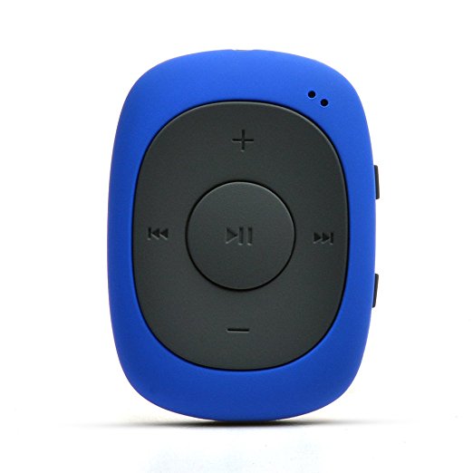 AGPtek G02 8GB Mini Clip MP3 Player with FM radio (sweatproof cover added for Jogging Running Gym, Blue
