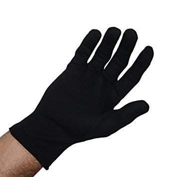 Size Large - 12 Pairs (24 Gloves) Gloves Legend Parade Fashion Inspection 100% Black Cotton Lisle Gloves