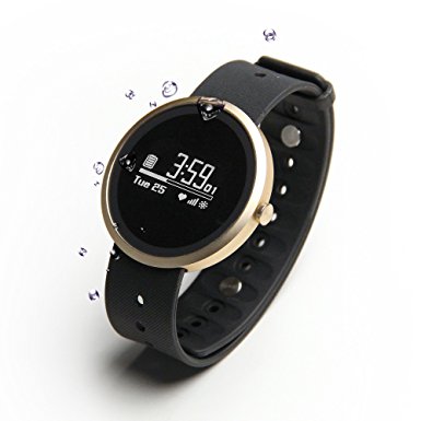 Jarv Advantage   HR IPX7 Water Resistant Smart Watch, Fitness Tracker and Sleep Monitor with Heart Rate Monitor, Hi-Res OLED Display, Bluetooth Wireless Sync and 10 Day Battery- 42mm Size