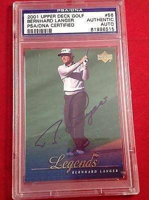 Bernhard Langer Signed 2001 Upper Deck Golf Card Slabbed #81996515 - PSA/DNA Certified - Autographed Golf Equipment