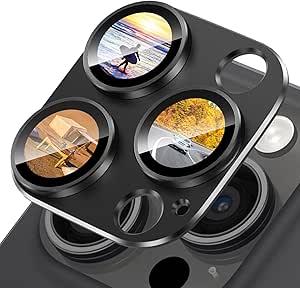 SPARIN 2 Pack Camera Lens Protector for iPhone 16 Pro 6.3" & iPhone 16 Pro Max 6.9",Metal Tempered Glass Not Easy to Break, Easy to Install & Case Friendly Designed- Black Titanium