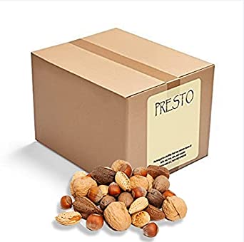 Mixed nuts, Premium "Fancy Grade" Low-Carb, High-Protein Mixture In Shell raw large Packed in 10 lbs. (160 oz) box by Presto Sales LLC