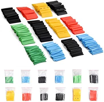 Dokpav Heat Shrink Tubing, 530 Pcs Heat Shrink Wrap Cable Sleeve, 2:1 Electrical Wire Cable Tubing, 5 Colours 8 Sizes Heat Shrink Tubing Used for Wire Repair, Welding and Insulation Protection