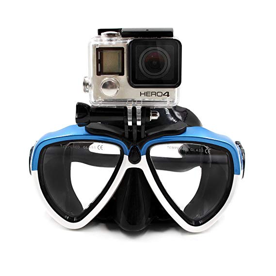 TELESIN Diving Glasses Snorkeling Mask Mount Swimming Goggles Freedive Scuba GoPro Hero 2018 Hero 6 Hero 5 Black Hero 4 Hero 3  Session 4 Session 5 Sport Cameras Underwater Photography Accessories