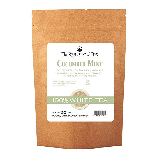 The Republic of Tea Cucumber Mint 100% White Tea, 50 Tea Bag Refill