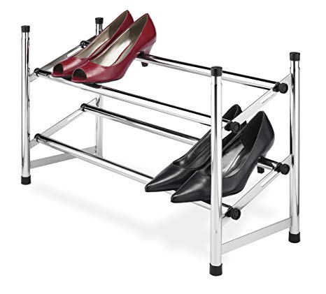 Whitmor Adjustable Chrome Shoe Rack