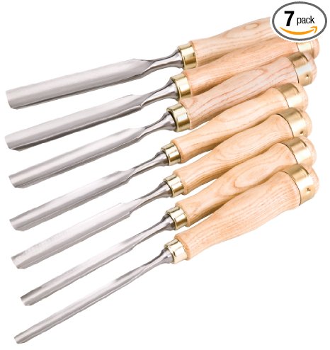 Woodstock D3780 Gouge Chisel Set, 7-Piece