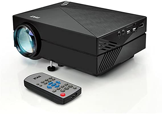 Pyle Mini Video Projector 1080p Full HD Multimedia LED Cinema System for Home Theater, Office Conference Presentations w/ Keystone and HDMI Input for Laptop, PC Computer Digital Video, TV - (PRJG82)