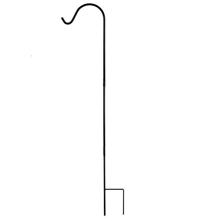 Home-X 48" Adjustable Height In-Ground Shepherds Hook. Steel Hook For Hanging Planters, Bird Feeders, Mason Jars, Solar Lights & Lanterns, Insect Repellents & More