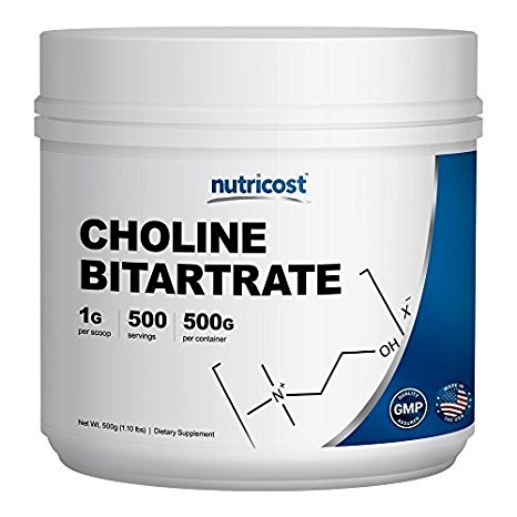 Nutricost Pure Choline Bitartrate Powder 500 Grams