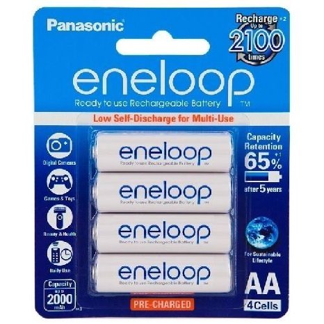 4x Panasonic Eneloop 1900mAh AA Rechargeable Batteries 2100 Cycle