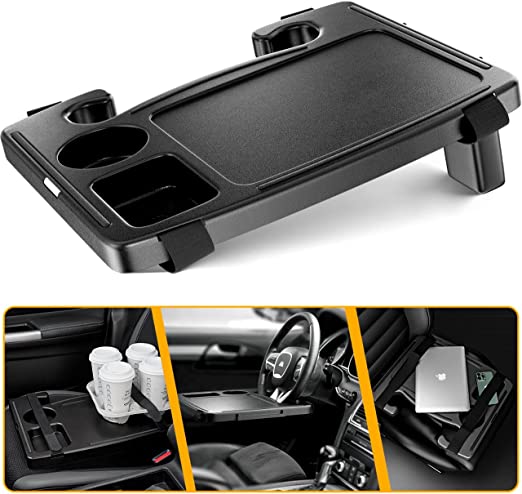 Integral Ultimate Car Tray - Food and Drink Steering Wheel Desk and Seat Leveling Tray - Car Organizer & Mobile Office