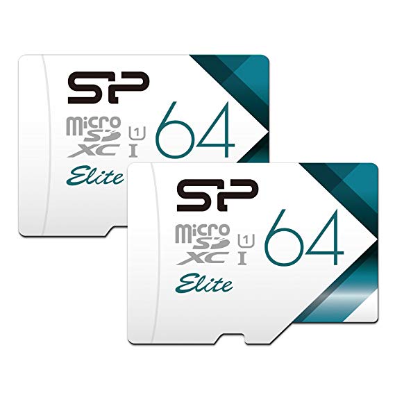 Silicon Power 64GB 2-Pack High Speed MicroSD Card with Adapter