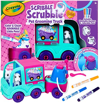 Crayola Scribble Scrubbie Pets Grooming Truck, Toy Pet Playset, Gift for Kids, Age 3, 4, 5, 6