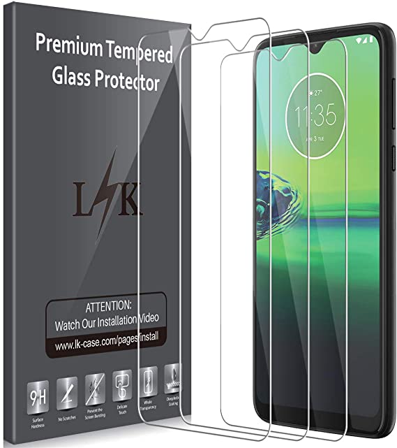 LK [3 Pack] Screen Protector for Motorola Moto G8 Play Tempered Glass 9H Hardness Case Friendly, Anti Scratch, HD Clear Film