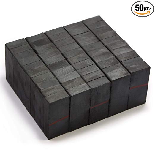 CMS Magnetics® Domino Size Magnet - 1 7/8 x 7/8 x 3/8" Ceramic Magnets Grade 8 - For Crafts, Science and Hobbies - Hard Ferrite Grade 8 - 50 Pieces
