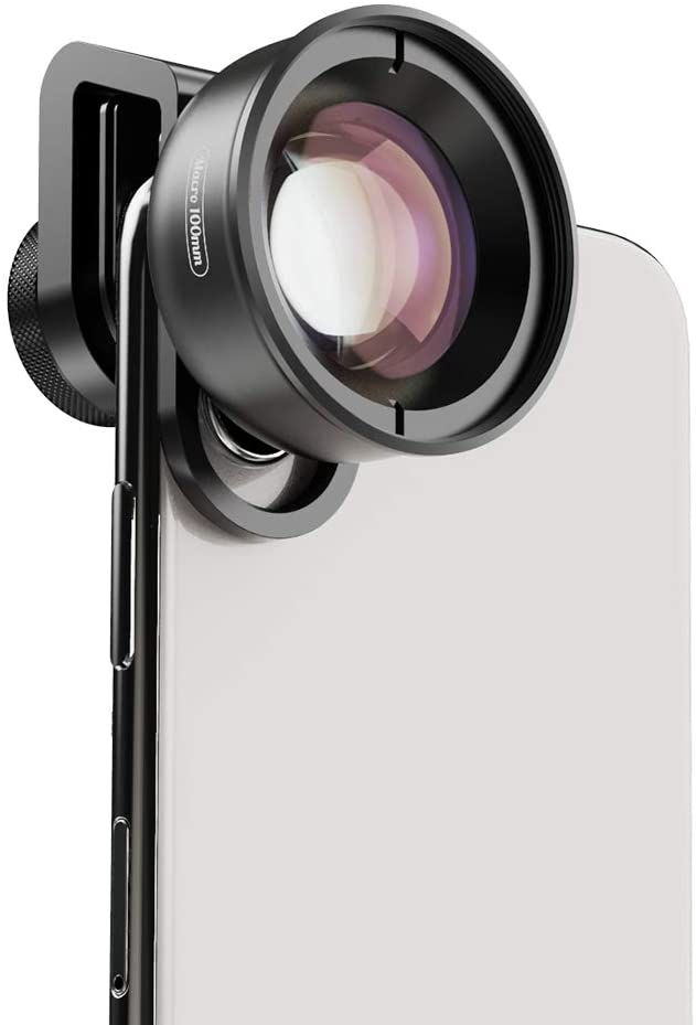 Moveski HD5BM Macro Lens 100mm HD Optical 4K HD No Distortion Resolution Universal Cell Phone Camera Compatible with iPhone Xs XR 7 8 Plus Android Smart Phones