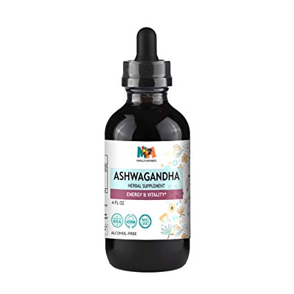 Ashwagandha Tincture Alcohol-Free Extract, Organic Ashwagandha Root (Withania Somnifera) (4 FL OZ)