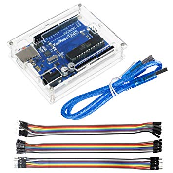 KeeYees UNO R3 ATmega328P ATmega16U2 Microcontroller Development Board Compatible Arduino UNO R3 IDE with USB Cable and Transparent Case 3pcs 10pin 20cm Female Male Jumper Wires