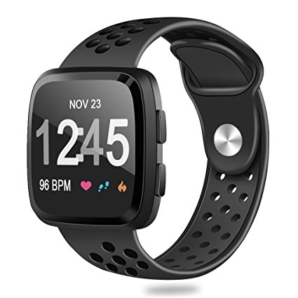 HUMENN For Fitbit Versa Bands, Replacement Accessory Breathable Sport Bands with Air Holes for Fitbit Versa Smartwatch