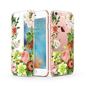 iPhone 6s Case, MOSNOVO iPhone 6 Clear Case with Floral Design Printing Hard Back Cover for iPhone 6s