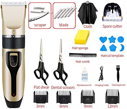 Hair clippers for men professional Trimmer Cordless Haircut Kit USB Hair Cutting Tools for Adults Kids Cawbing Hair Trimmer, Rechargeable Hair Clippers for Men Professional Hair Cutting Kit,Gold