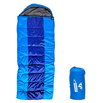 Outdoorsman Lab Camping Accessories - 85" x 29.5" Soft Sleeping Bag with Compression Sack - Use Lightweight Sleeping Bags For Adults, Hiking, Backpacking with Tents - Ideal Outdoor Packable Sleep Gear